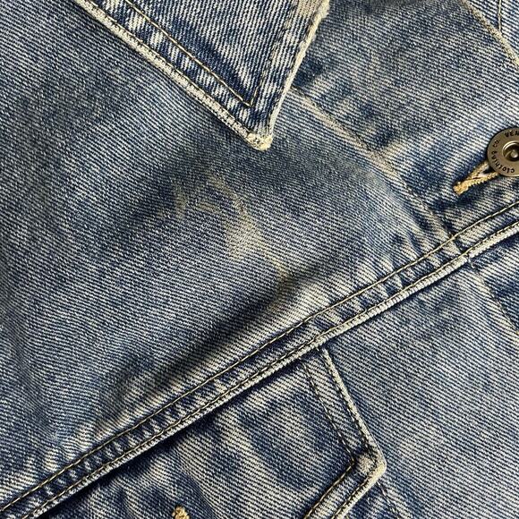 MEGAN | Vintage Plus Size 26/28 Venezia Light Wash Denim Long Sleeve Jacket - Picture 8 of 8